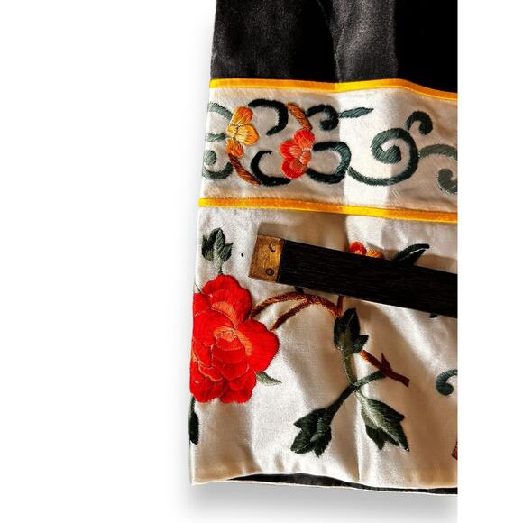 Vintage Chinese ESME Embroidered 100% Silk Circa 1950's Mandarin Kimono Robe L - Picture 12 of 16